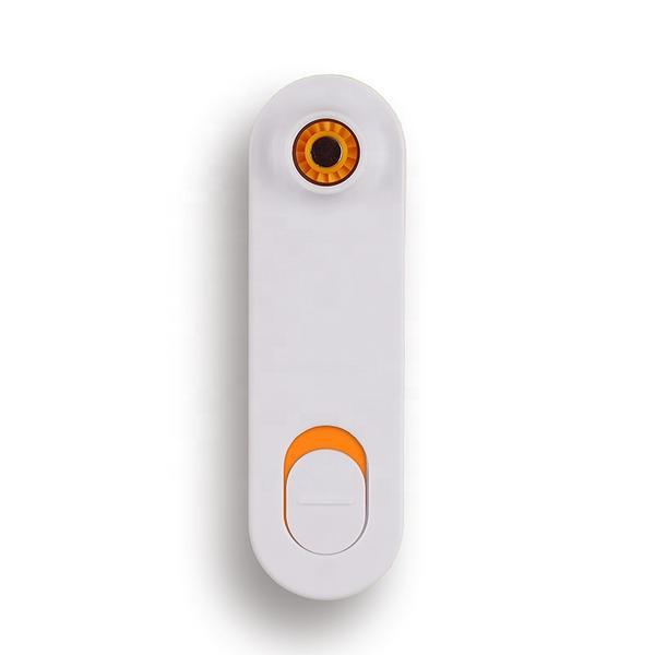 Mini fan de mana, portabil, pliabil, 2 trepte ventilatie, incarcare USB, alb/portocaliu