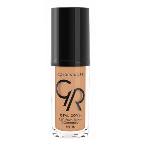 Fond de ten total cover 2 in 1 spf 15 golden rose 30 ml, nuanta 10 warm beige
