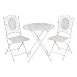 Set 2 scaune pliabile si masa fier forjat gri Garden - Decorer
