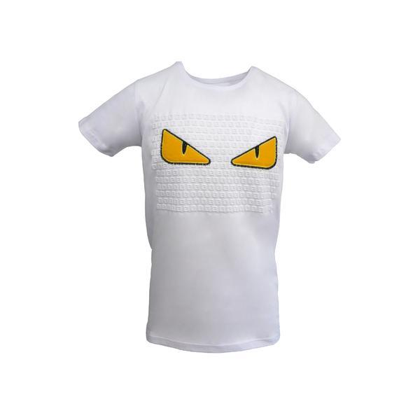 Tricou barbat Scarface, alb cu 'ochi galbeni' pe piept - S