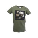 Tricou barbat Scarface, Faith Hope Love verde cu efect 3D, marime S