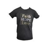 Tricou barbat Scarface, Faith Hope Love negru cu efect 3D,marime L