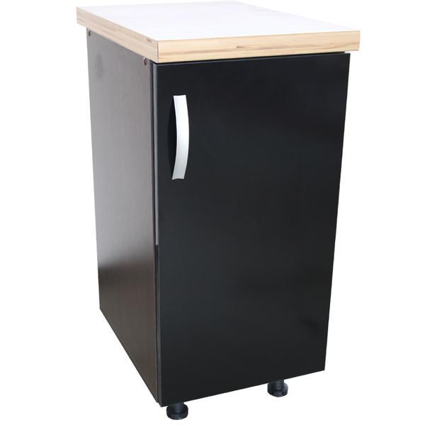 Corp inferior cu 1 Usa Zebra, Wenge / Negru si blat Artar 40 x 85 x 60 - Spectral Mobila