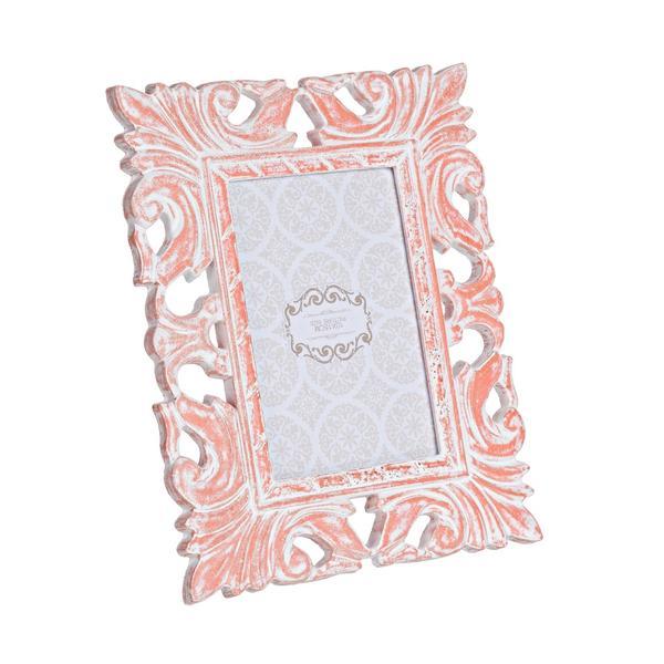 Rama foto de masa lemn rosu vintage baroque 19 cm x 23 h 