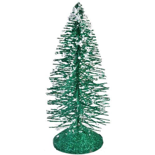 Brad decorativ metal green 10 cm