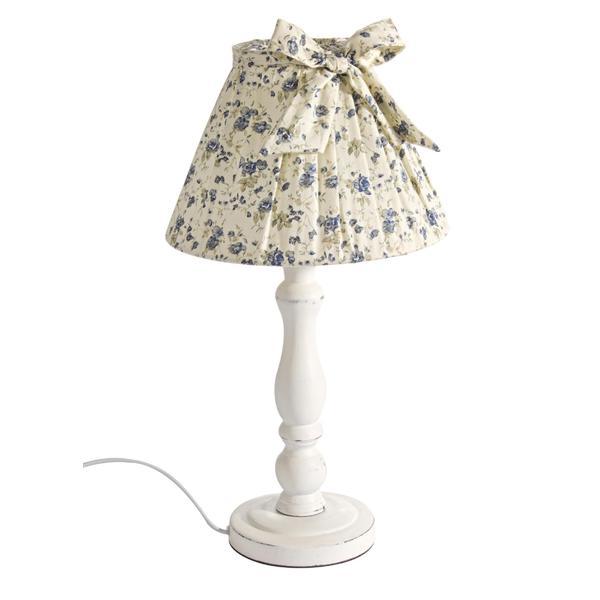 Veioza lemn shabby chic flowers blue 22x22x40h
