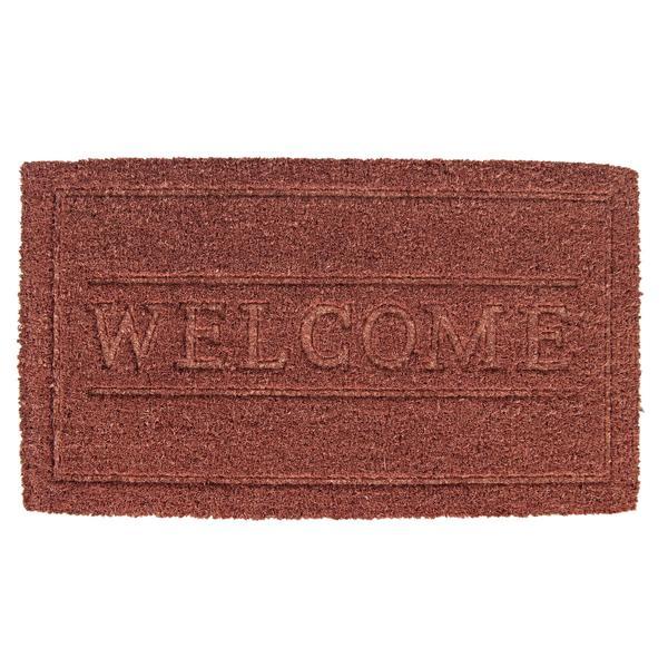 Covoras intrare casa antiderapant fibre cocos cauciuc maro 75 cm x 45 cm