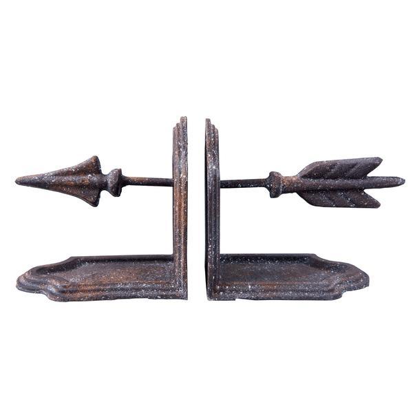 Set 2 suporturi carti metal negru vintage 25 cm x 8 cm x 14 cm
