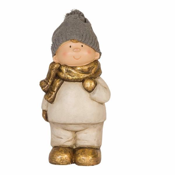 Figurina de craciun baietel polirasina 18x17x40 cm