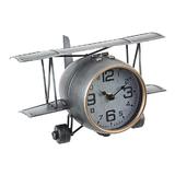 Ceas de masa metal argintiu model Avion 27 cm x 20 cm x 15 h 