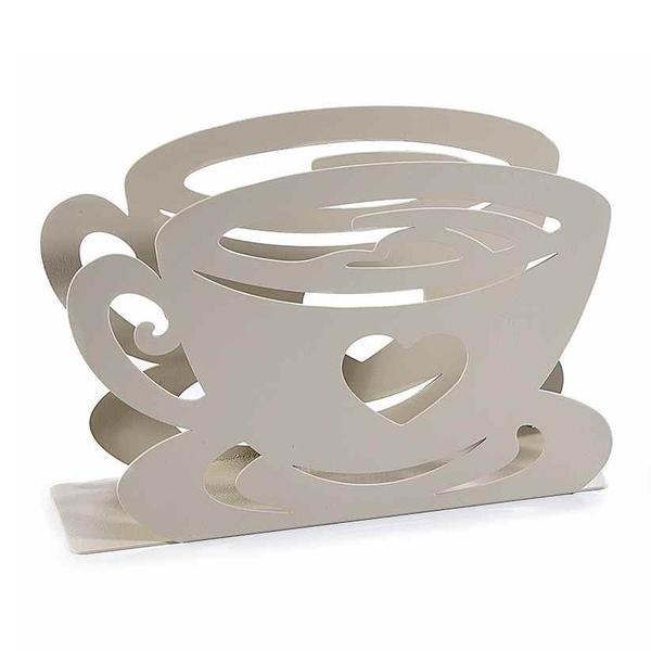 Suport pentru servetele metal bej model ceasca cm 15 cm x 4 cm x 10 cm 