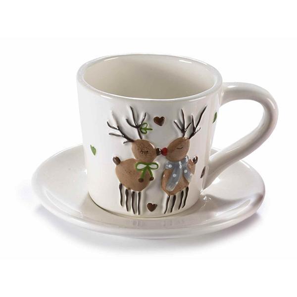 Ceasca ceramica alba model ren diametru 8 cm x 7 h 140 ml
