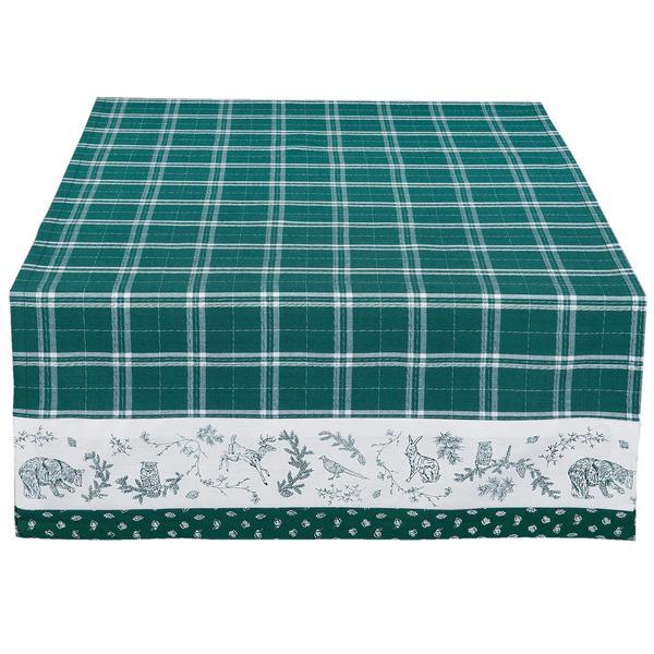 Fata de masa bumbac verde alb forest 50*140 cm