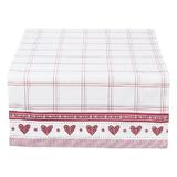 Fata de masa bumbac alb rosu Cuore 50 cm x140 cm