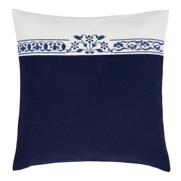 Fata de perna decorativa cu broderie albastru alb flower 40*40 cm