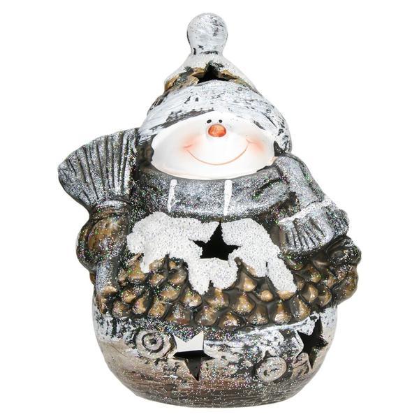 Candela craciun ceramica om zapada 21 cm x 14 cm