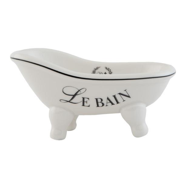 Savoniera ceramica alba le bain 14x7x7 cm