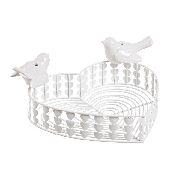 Tava metal decorativa si servire alba bird 23x21x9h