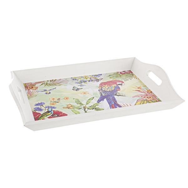 Tava lemn alb model papagal 48 cm x 34 cm x 7 h 