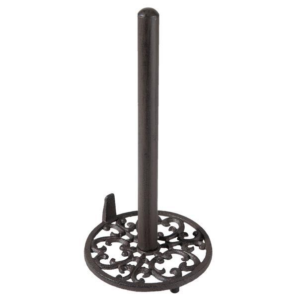 Suport rola hartie bucatarie fier forjat maro diametru 16 cm x 32 cm