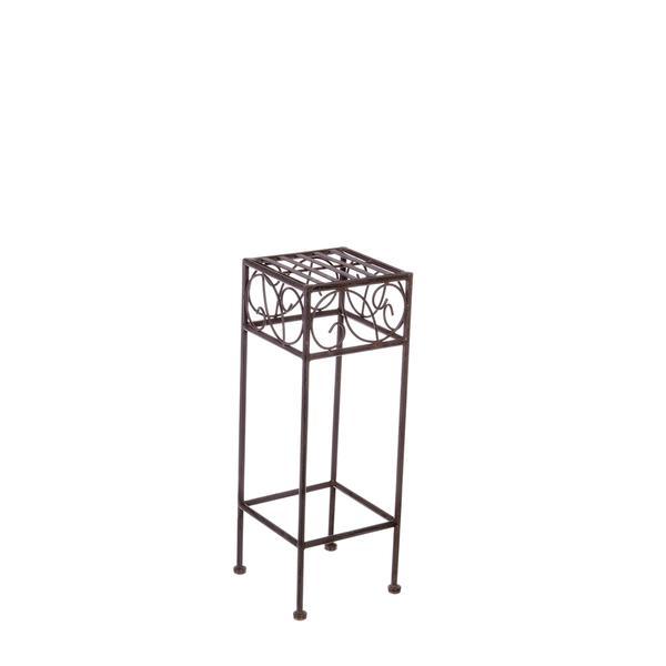 Suport fier forjat maro patinat patrat ghivece flori melanie 20 cm x 50h