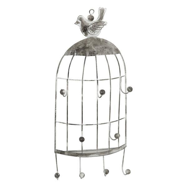 Cuier metal argintiu suspendabil bird 14x5x31 cm