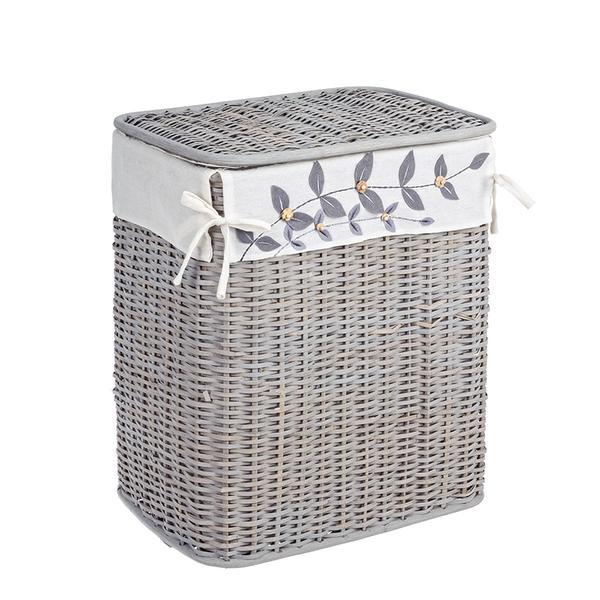 Cos rufe din rattan gri alma 43x30x53h
