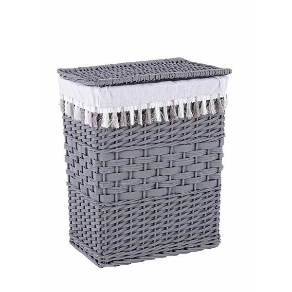 Cos rufe din polyester gri alb gipsy 39 cm x 27 cm x 47 h