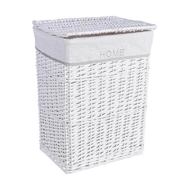 Cos rufe din rattan alb home 46 cm x 36 cm x 55 h 