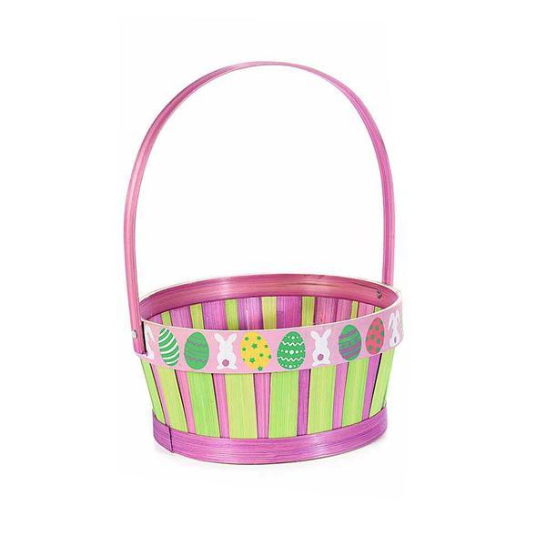 Cos bambus mov verde decor oua paste diametru 20cm x 31 h