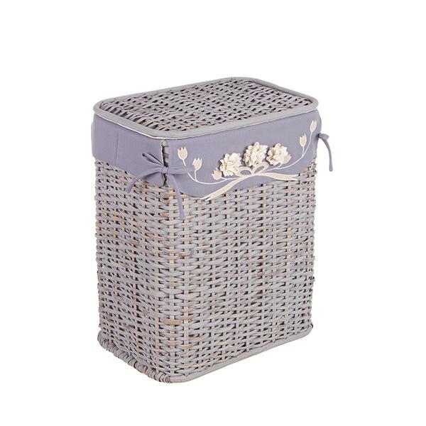 Cos rufe din rattan albastru elegance 38x25x48h
