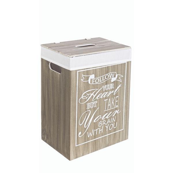 Cos rufe natur alb captusit din lemn chantal 34 cm x 24 cm x 47h
