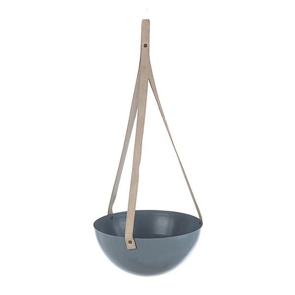 Suport ghiveci flori suspendabil metal gri maro 25 cm x 55 h
