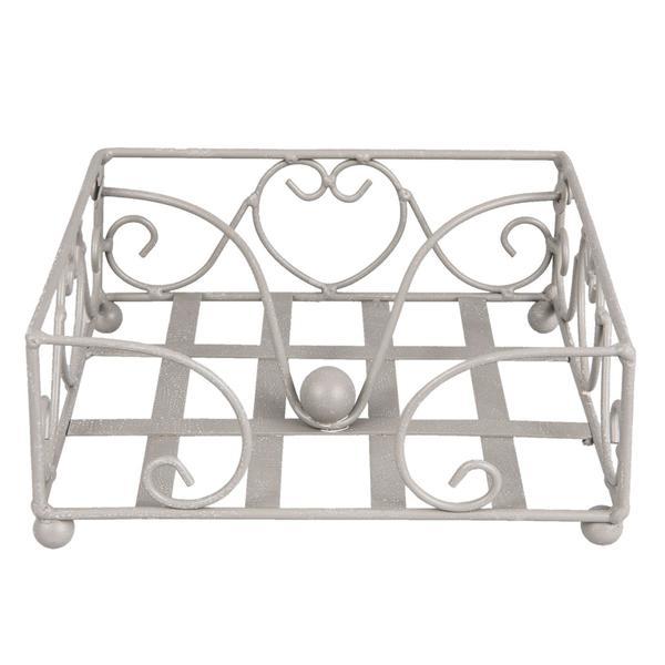 Suport servetele cu clapeta metal gri 17 cm x 17 cm x 7 cm