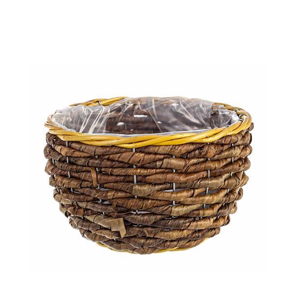 Ghiveci pentru flori rattan maro Diametru 25 cm x 14 h