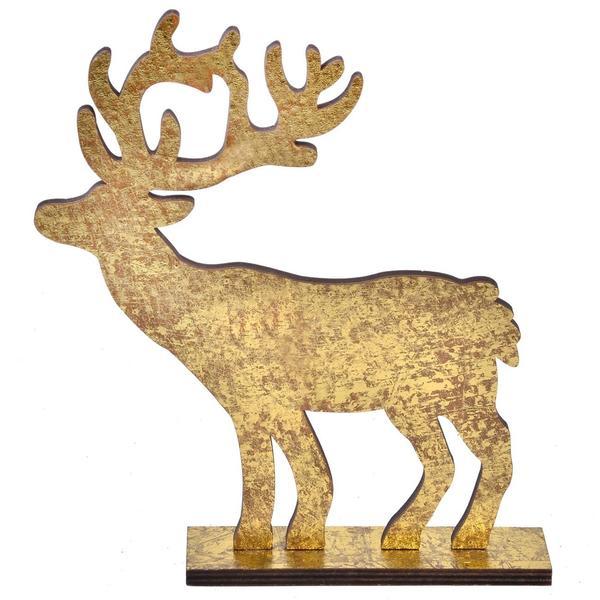 Decoratiune cerb lemn 18 cm x 12 cm