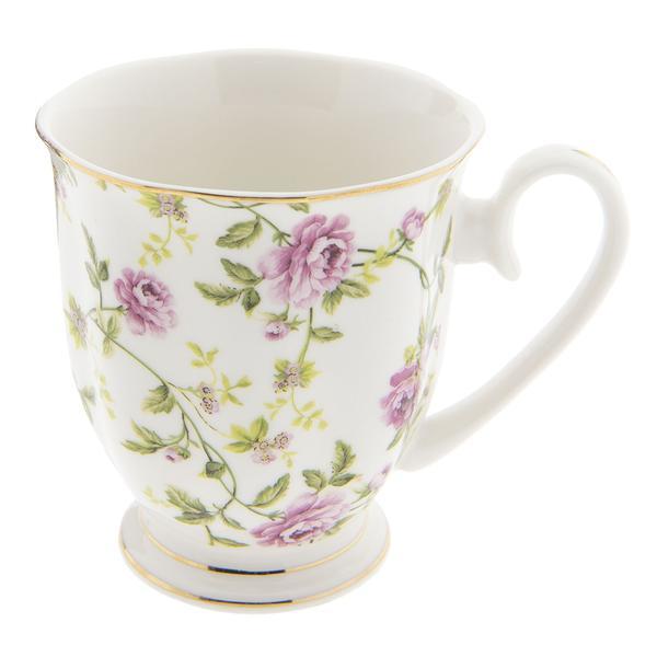 Cana ceramica flowers pink 11x8x9 cm