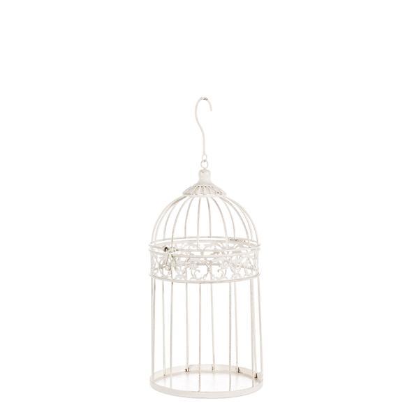 Colivie metal alb patinat suspendabila emily 20 cm x 51h