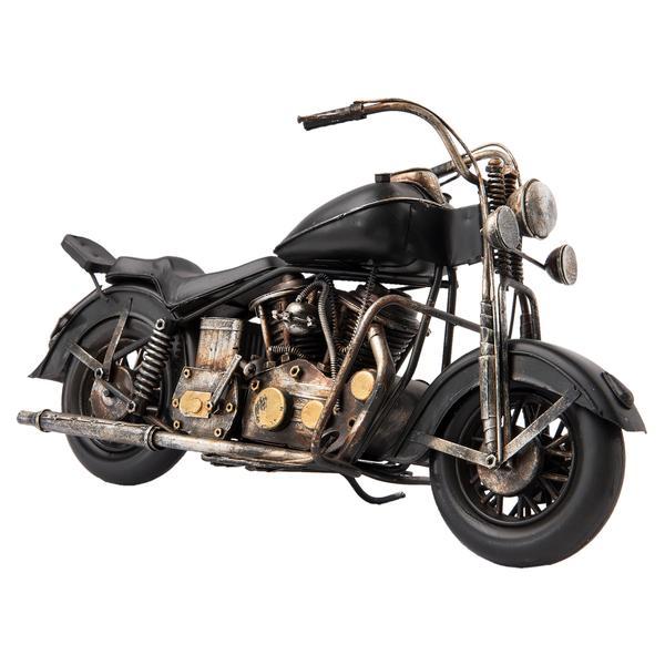 Macheta motocicleta retro metal neagra 35x13x20 cm
