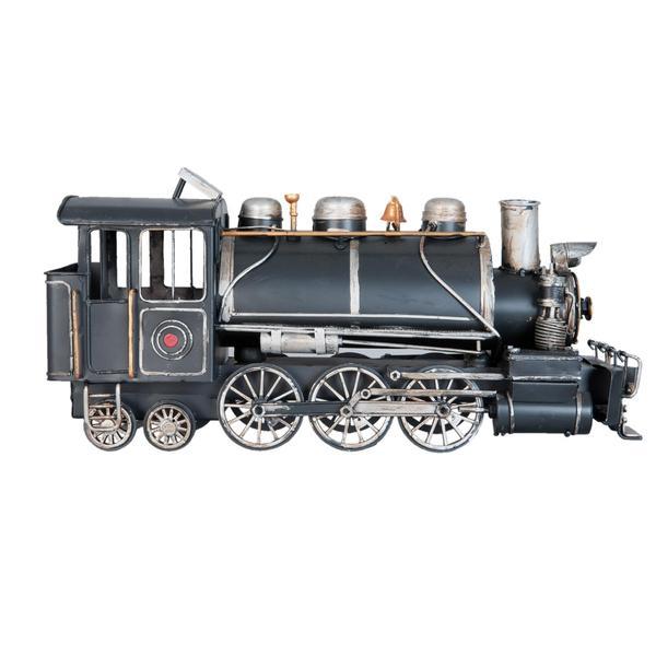 Macheta locomotiva tren retro metal negru 34x12x17 cm