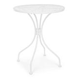 Masa fier forjat rotunda alba Jodie Diametru 60 cm x 71h