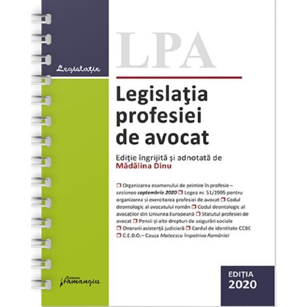 Legislatia profesiei de avocat Ed.2020, editura Hamangiu