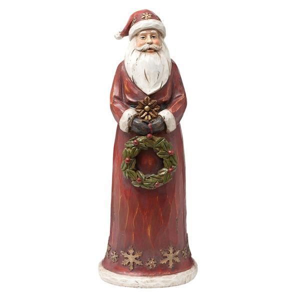 Figurina mos craciun polirasina rosu 12x10x30 cm
