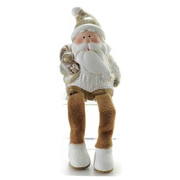 Figurina mos craciun picioare textil brown