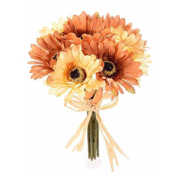 Buchet artificial gerbera portocaliu 24 cm