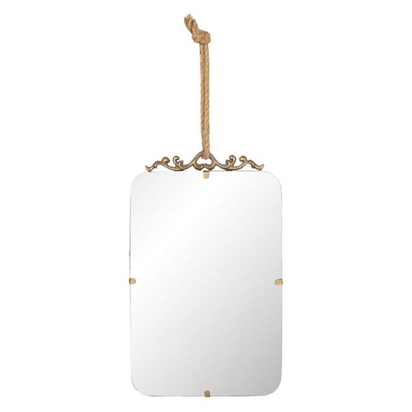 Oglinda de perete cu ornament metal bronz 25 cm x 1 cm x 40 cm 