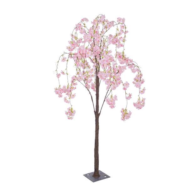 Copac decorativ cu flori artificiale cires roz 80x140h