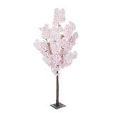 Copac decorativ cu flori artificiale cires roz 70x140h