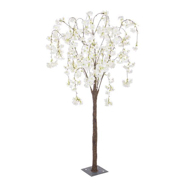 Copac decorativ cu flori artificiale cires alb 80x140h