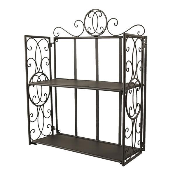 Etajera de perete fier forjat negru elegance 41*18*53 cm